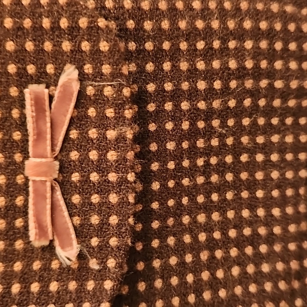 Tahari Brown Wool Polka Dot Blazer